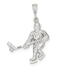 Sterling Silver Hockey Player Charm hide-image