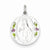 Sterling Silver Polished Epoxy Miraculous Medal Pendant, Pendants for Necklace