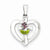 Sterling Silver Polished Enameled Cross & Rose Heart Pendant, Pendants for Necklace