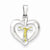 Sterling Silver Polished Heart with Vermeil Crucifix Pendant, Pendants for Necklace