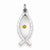 Sterling Silver Polished & Epoxy Ichthus with Mustard Seed Pendant, Pendants for Necklace