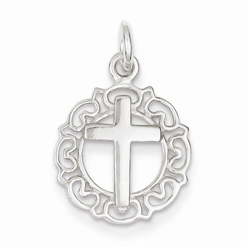 Sterling Silver Circle & Cross Pendant, Pendants for Necklace