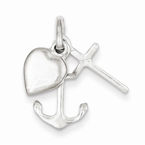Sterling Silver Anchor & Heart Pendant, Pendants for Necklace