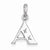Sterling Silver Polished Diamond-cut Initial A Pendant, Pendants for Necklace