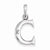 Sterling Silver Polished Diamond-cut Initial C Pendant, Pendants for Necklace