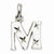 Sterling Silver Polished Diamond-cut Initial M Pendant, Pendants for Necklace