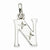Sterling Silver Polished Diamond-cut Initial N Pendant, Pendants for Necklace