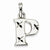 Sterling Silver Polished Diamond-cut Initial P Pendant, Pendants for Necklace