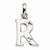 Sterling Silver Polished Diamond-cut Initial R Pendant, Pendants for Necklace