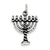 Sterling Silver Antiqued Menorah Charm hide-image