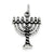 Antiqued Menorah Charm in Sterling Silver