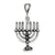 Antiqued Menorah Charm in Sterling Silver