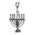 Sterling Silver Antiqued Menorah Charm hide-image