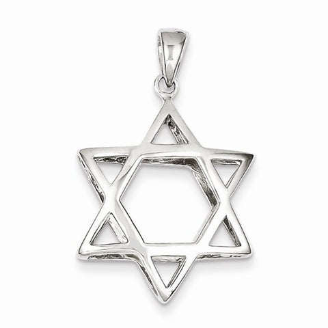 Sterling Silver Puffed Star of David Pendant, Pendants for Necklace