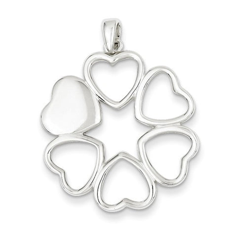 Sterling Silver Polished Hearts pendant, Adorable Pendants for Necklace