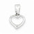 Sterling Silver Rhodium Plated CZ Open Heart Pendant, Pendants for Necklace