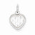 Sterling Silver Rhodium Plated 3-D Scratch Heart Pendant, Pendants for Necklace