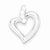 Sterling Silver Polished CZ Heart Pendant, Fine Pendants for Necklace