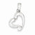 Sterling Silver Rhodium Plated CZ Heart Pendant, Charm