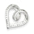 Sterling Silver Rhodium Plated CZ Heart Slide Pendant, Stylish Pendants for Necklace