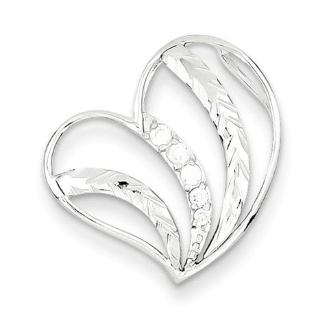 Sterling Silver CZ Heart Pendant, Classy Pendants for Necklace