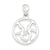 Sterling Silver Polished Circle and Heart Pendant, Pendants for Necklace