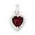Sterling Silver Red CZ Heart pendant, Charm