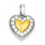 Sterling Silver & Gold Plating CZ Heart Pendant, Pendants for Necklace