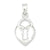 Sterling Silver Polished Key Heart Pendant, Pendants for Necklace