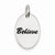 Sterling Silver Polished Enamel Believe Pendant, Pendants for Necklace