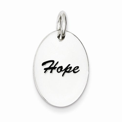 Sterling Silver Polished Enamel Hope Pendant, Pendants for Necklace