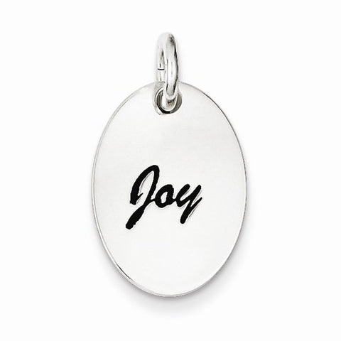 Sterling Silver Polished Enamel Joy Pendant, Pendants for Necklace