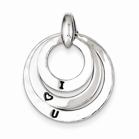 Sterling Silver I Love You Pendant, Pendants for Necklace