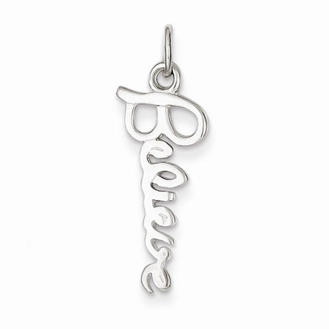 Sterling Silver Believe Pendant, Pendants for Necklace