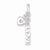 Sterling Silver Polished Love and Heart with Pink CZ Pendant, Pendants for Necklace