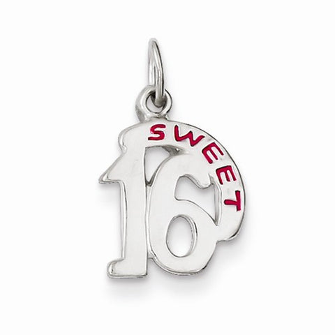 Sterling Silver Sweet 16 pendant, Adorable Pendants for Necklace