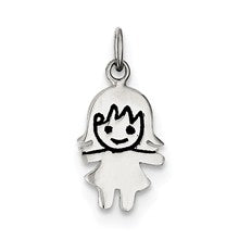 Sterling Silver Enameled Girl Charm hide-image