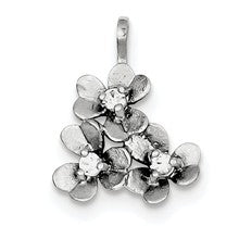 Sterling Silver CZ Matte Flowers Charm hide-image