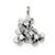 CZ Matte Flowers Charm in Sterling Silver