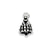 Antiqued Girl in Dress Charm in Sterling Silver