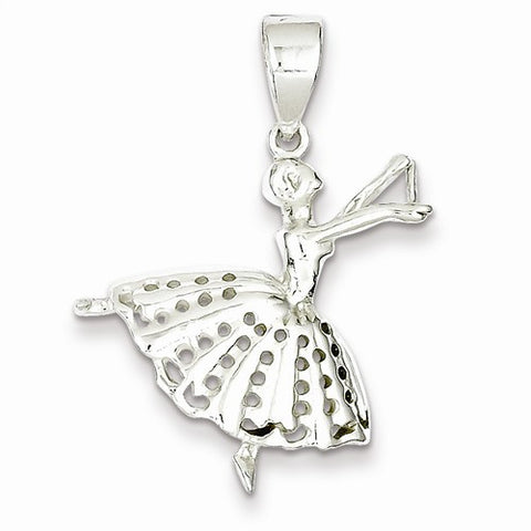Sterling Silver Polished Ballerina Pendant, Pendants for Necklace