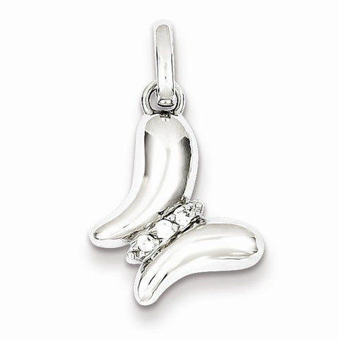 Sterling Silver Rhodium Plated CZ Butterfly pendant, Beautiful Pendants for Necklace