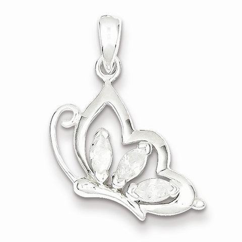Sterling Silver CZ Butterfly pendant, Fine Pendants for Necklace