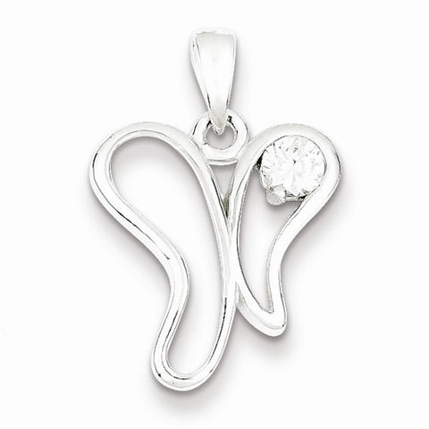 Sterling Silver CZ Butterfly pendant, Pendants for Necklace