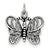 Sterling Silver Antiqued Butterfly Charm hide-image