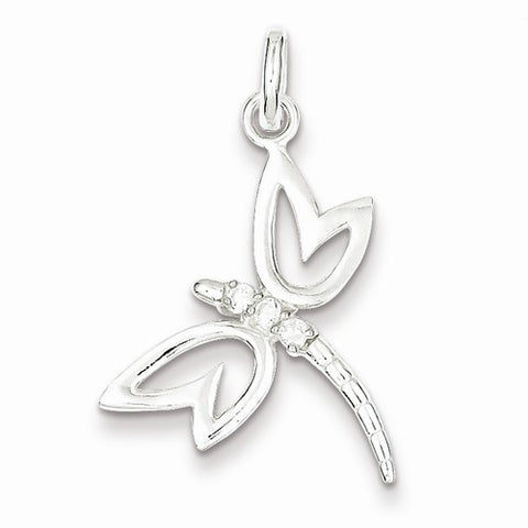 Sterling Silver With CZ Dragonfly Pendant, Pendants for Necklace