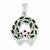 Sterling Silver Green & Red Wreath Pendant, Pendants for Necklace