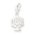 Sterling Silver Polished Lit Menorah Charm hide-image