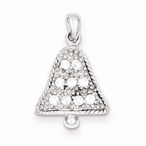 Sterling Silver CZ Bell Pendant, Pendants for Necklace