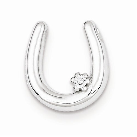 Sterling Silver CZ Horseshoe Pendant, Pendants for Necklace